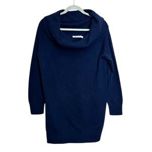 Alexander Wang wool cashmere navy blue sweater dress long sleeve knit medium